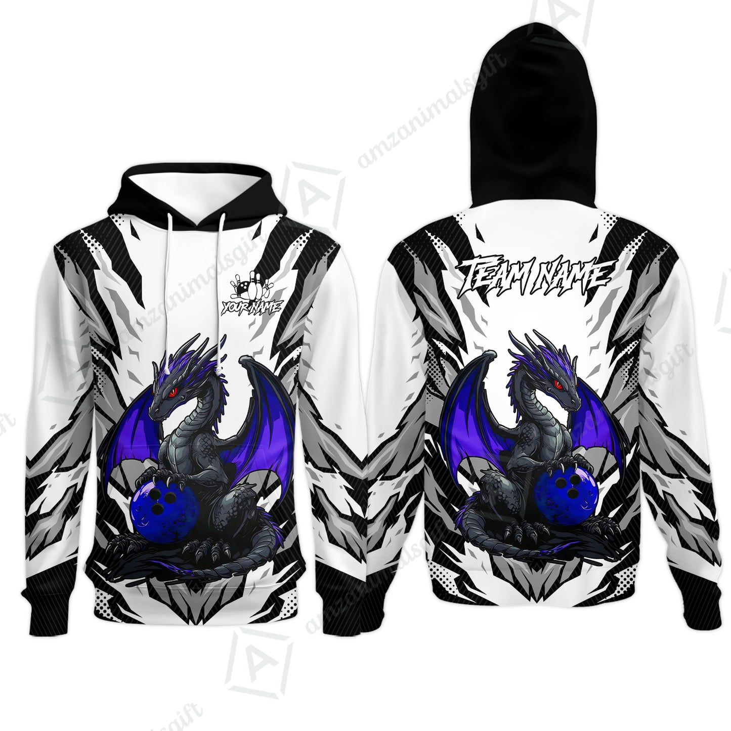 Custom Bowling Jersey Polo Shirt, Dragon Lover Custom Bowling Jersey Team Shirt For Players With Name & Team Name