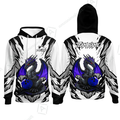 Custom Bowling Jersey Polo Shirt, Dragon Lover Custom Bowling Jersey Team Shirt For Players With Name & Team Name