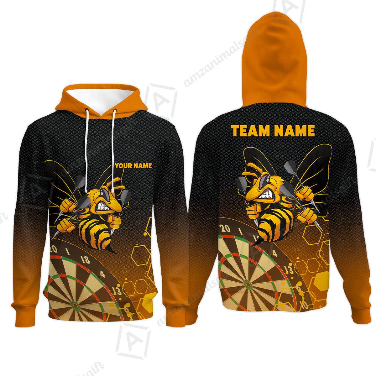 Personalized Darts Men Polo Shirt, Darts And Bee Customized Polo Shirt, Perfect Outfits For Darts Players, Darts Team