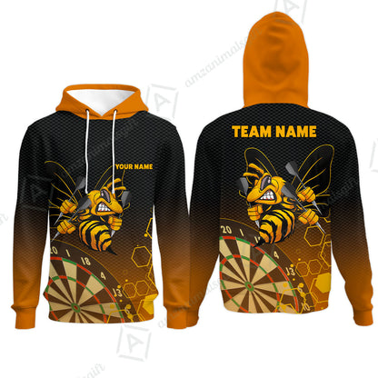 Personalized Darts Men Polo Shirt, Darts And Bee Customized Polo Shirt, Perfect Outfits For Darts Players, Darts Team