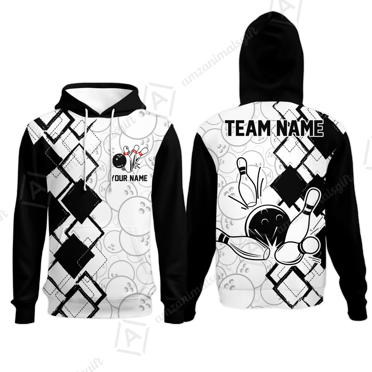 Custom Bowling Team Jersey League Bowling Unisex Polo Shirts, Bowling uniforms Ball & Pins Personalized Bowling Name And Team Name