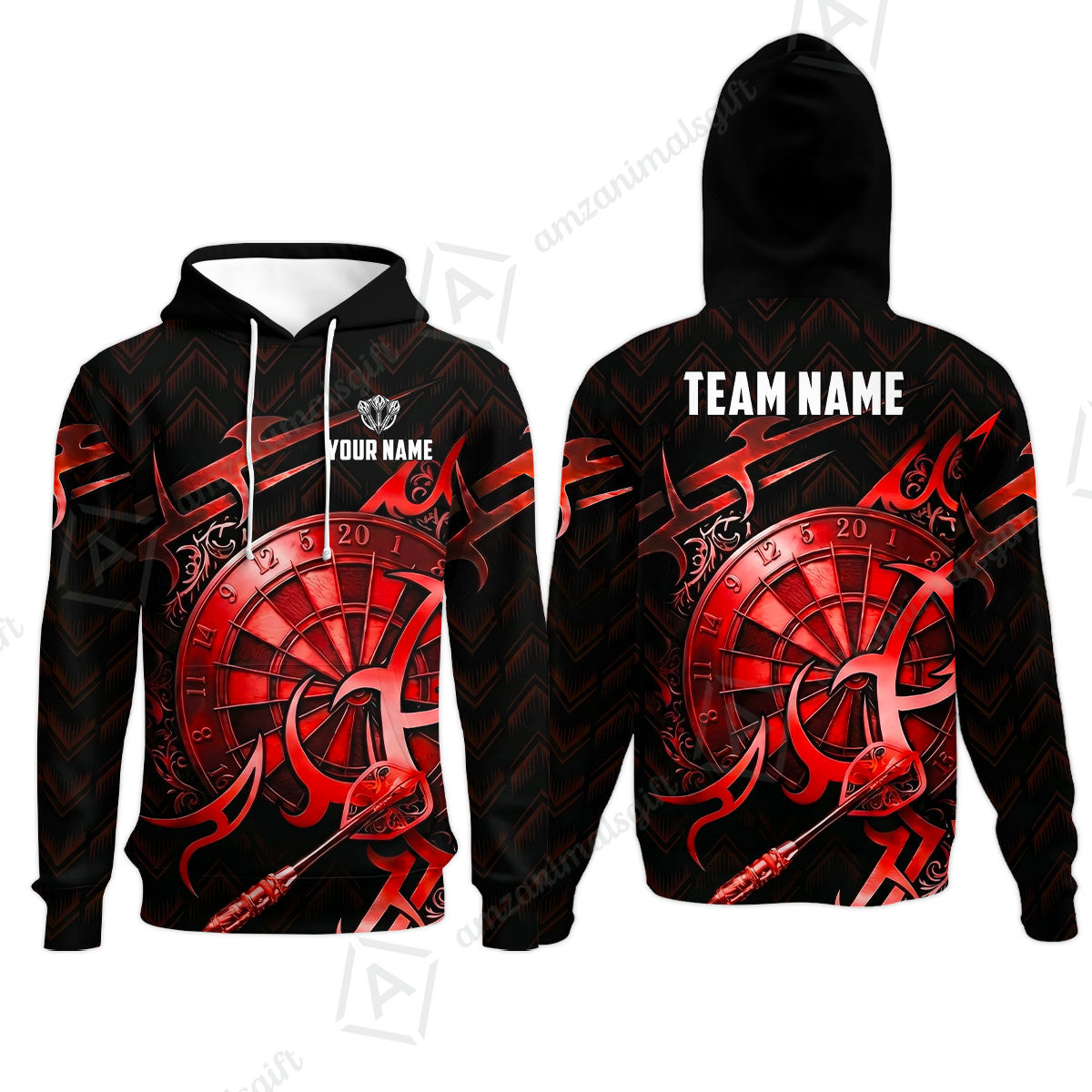 Custom Darts Jersey Polo Shirt, Tribal Darts & Mechanical Inferno, Custom Dart Jersey Team Shirt For Players With Name & Team Name