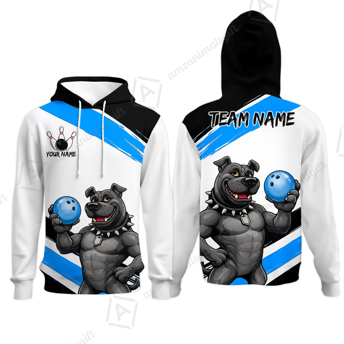 Custom Bowling Jersey Polo Shirt, Badass Dog Bowling Custom Bowling Jersey Team Shirt For Players With Name & Team Name