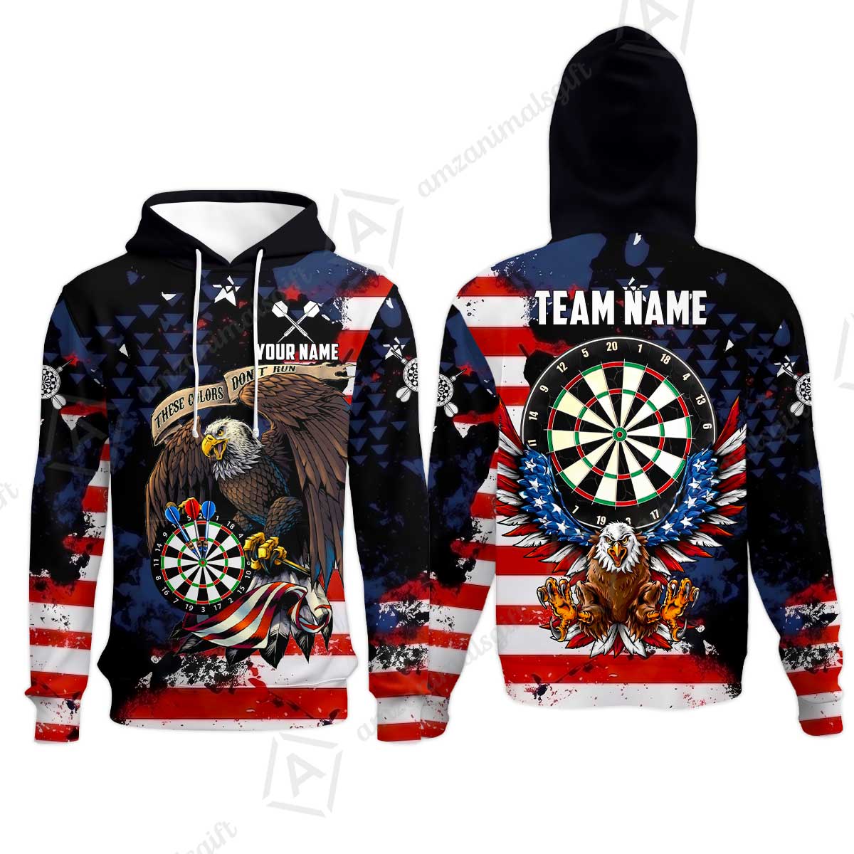 Customized Americana Eagle These Colors Don't Run Darts Jersey, Personalized Name And Team Name For Dart Players