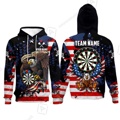 Customized Americana Eagle These Colors Don't Run Darts Jersey, Personalized Name And Team Name For Dart Players