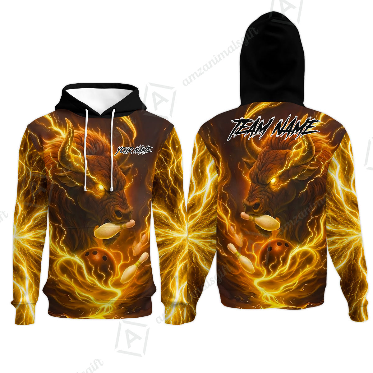 Custom Bowling Jersey Polo Shirt, Charging Bull Bowling Custom Bowling Jersey Team Shirt For Players With Name & Team Name