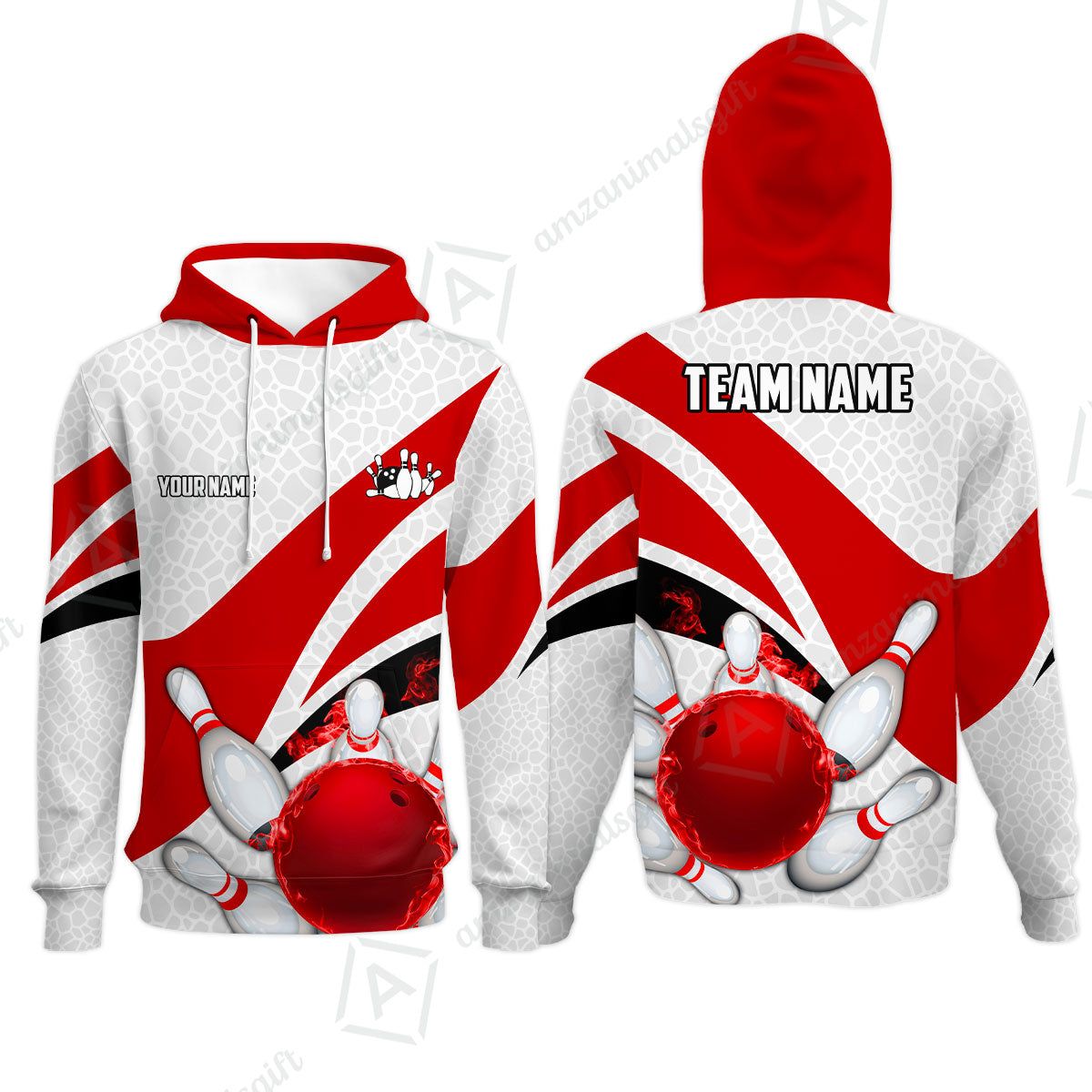 Custom Bowling Team Jersey, Ribbon Pattern Bowling Jersey Multicolor Polo Quarter-Zip Shirts, Bowling Uniforms Jerseys, Custom Name And Team Name