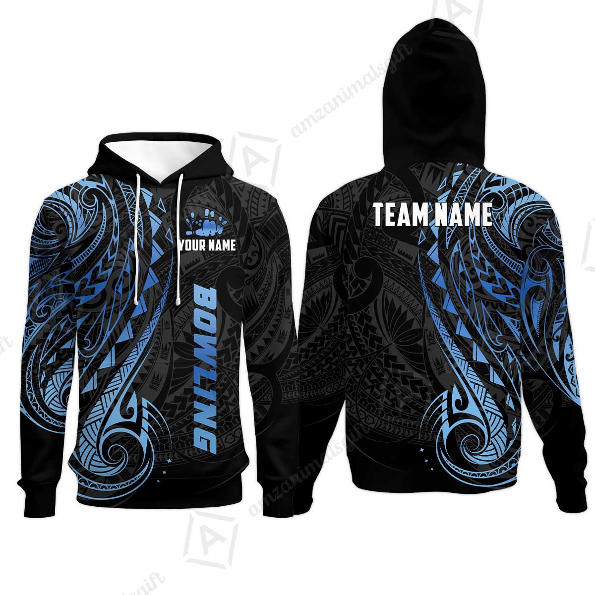 Custom Bowling Jersey Polo Shirt, Polynesian Maori Tribal Tattoo Bowling, Custom Bowling Jersey Team Shirt For Players With Name and Team Name