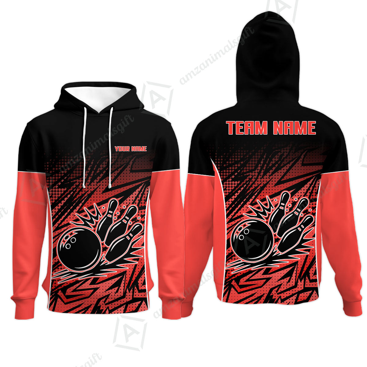 Customized Bowling Unisex Polo Shirt, Abstract Sameless Pattern Color Bowling Uniforms, Personalized Name And Team Name
