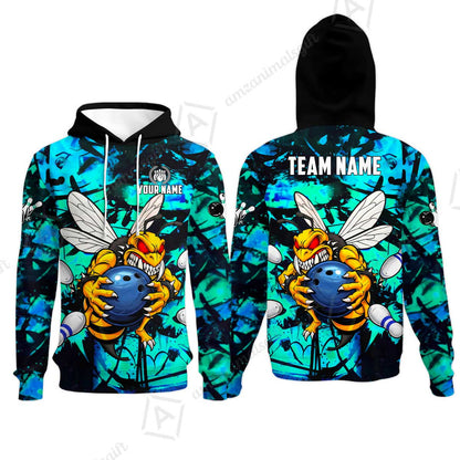 Custom Bowling Jersey Polo Shirt, The Wild Wasp Strike, Custom Bowling Jersey Team Shirt For Players With Name & Team Name