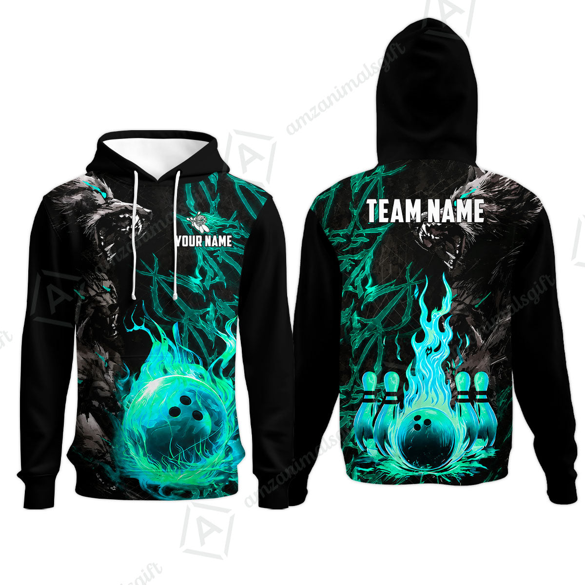 Custom Bowling Jersey Polo Shirt, Hellfire Werewolf & Crimson Strike, Custom Bowling Jersey Team Shirt For Players With Name & Team Name