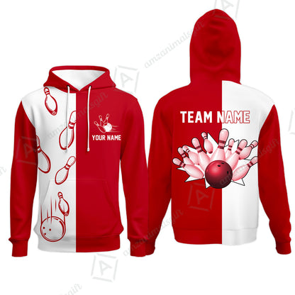 Custom Bowling Polo Shirts, Red And White Retro Vintage Bowling Polo Shirts For Men Custom Bowling Team Jerseys