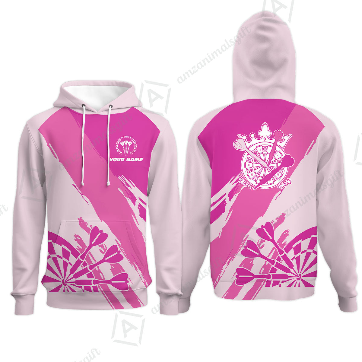 Customized Darts Women Polo Shirt, Light Dark Pink Team Shirt, Personalized Name Polo Shirt For Women - Perfect Gift For Darts Lovers, Darts Players