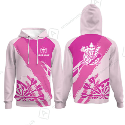 Customized Darts Women Polo Shirt, Light Dark Pink Team Shirt, Personalized Name Polo Shirt For Women - Perfect Gift For Darts Lovers, Darts Players