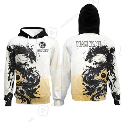 Custom Sumie Dragon Bowling Jersey Polo Shirt, Custom Sumie Dragon Bowling Jersey Team Shirt For Players With Name & Team Name