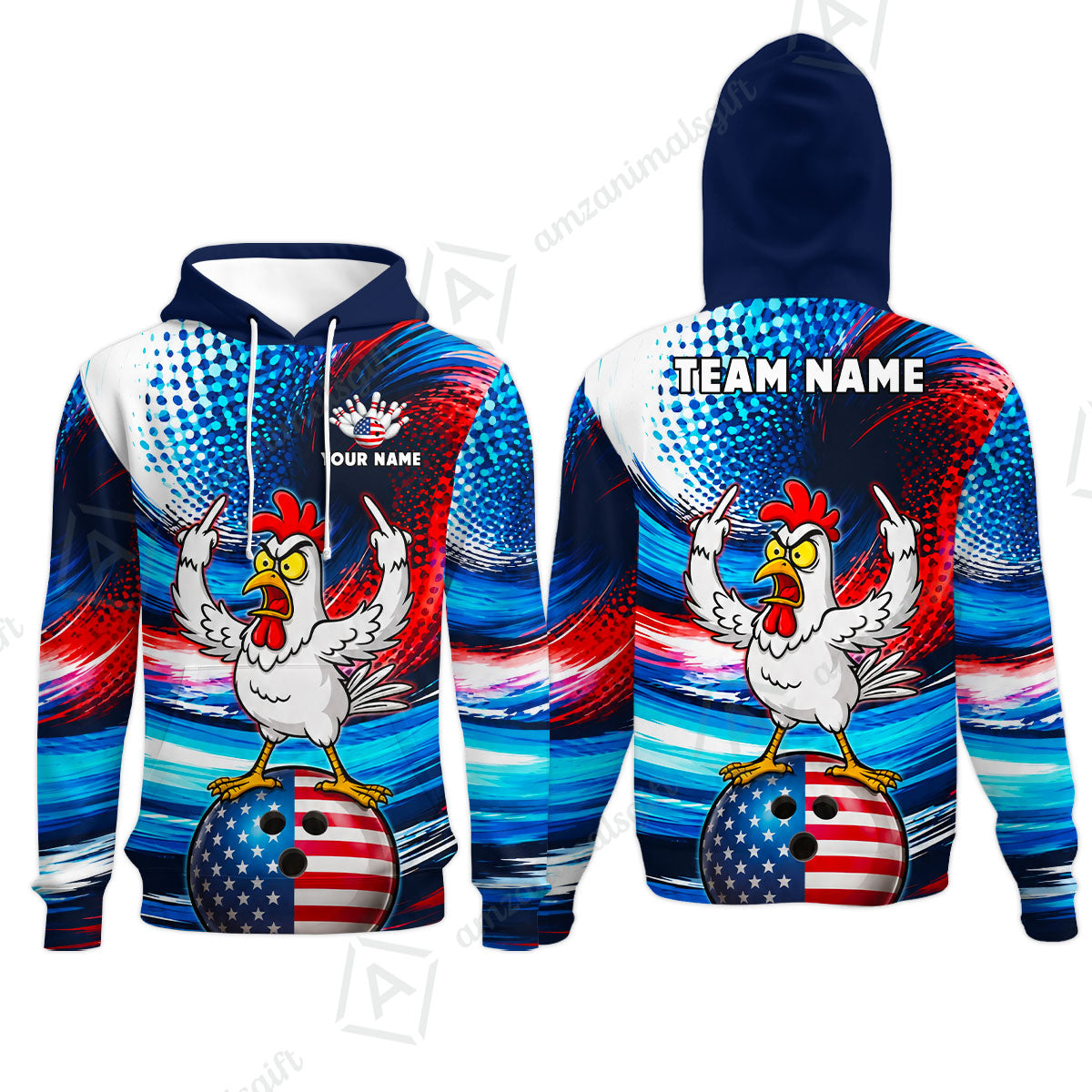 Custom Bowling Jersey Polo Shirt, Bad Chicken, Custom Bowling Jersey Team Shirt For Players With Name and Team Name