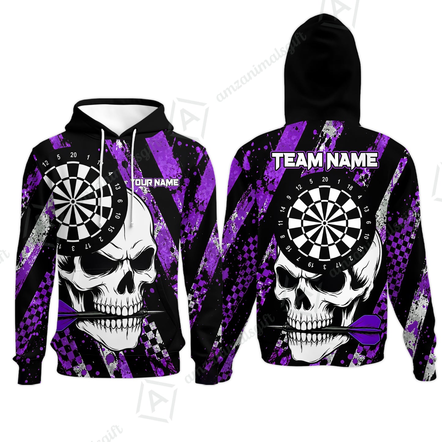 Custom Darts Jersey Polo Shirt, Skull Bites Dart, Custom Dart Jersey Team Shirt For Players With Name & Team Name