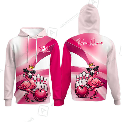 Custom Women Jersey Shirt, Pink Diva Flamingo Bowling, Custom Bowling Jersey Team Shirt For Players With Name & Team Name