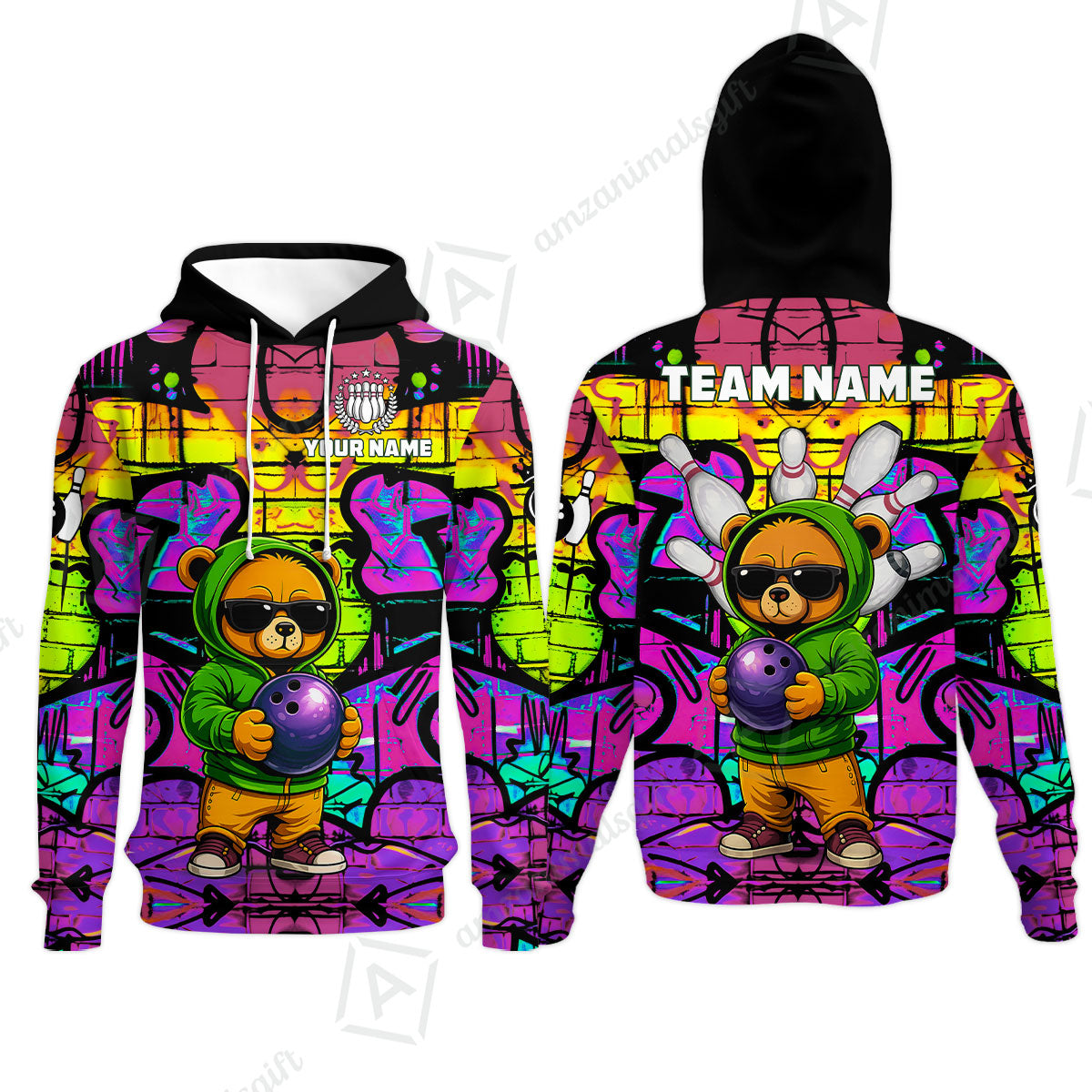 Custom Bowling Jersey Polo Shirt, Urban Street Art Bowling, Custom Bowling Jersey Team Shirt For Players With Name & Team Name