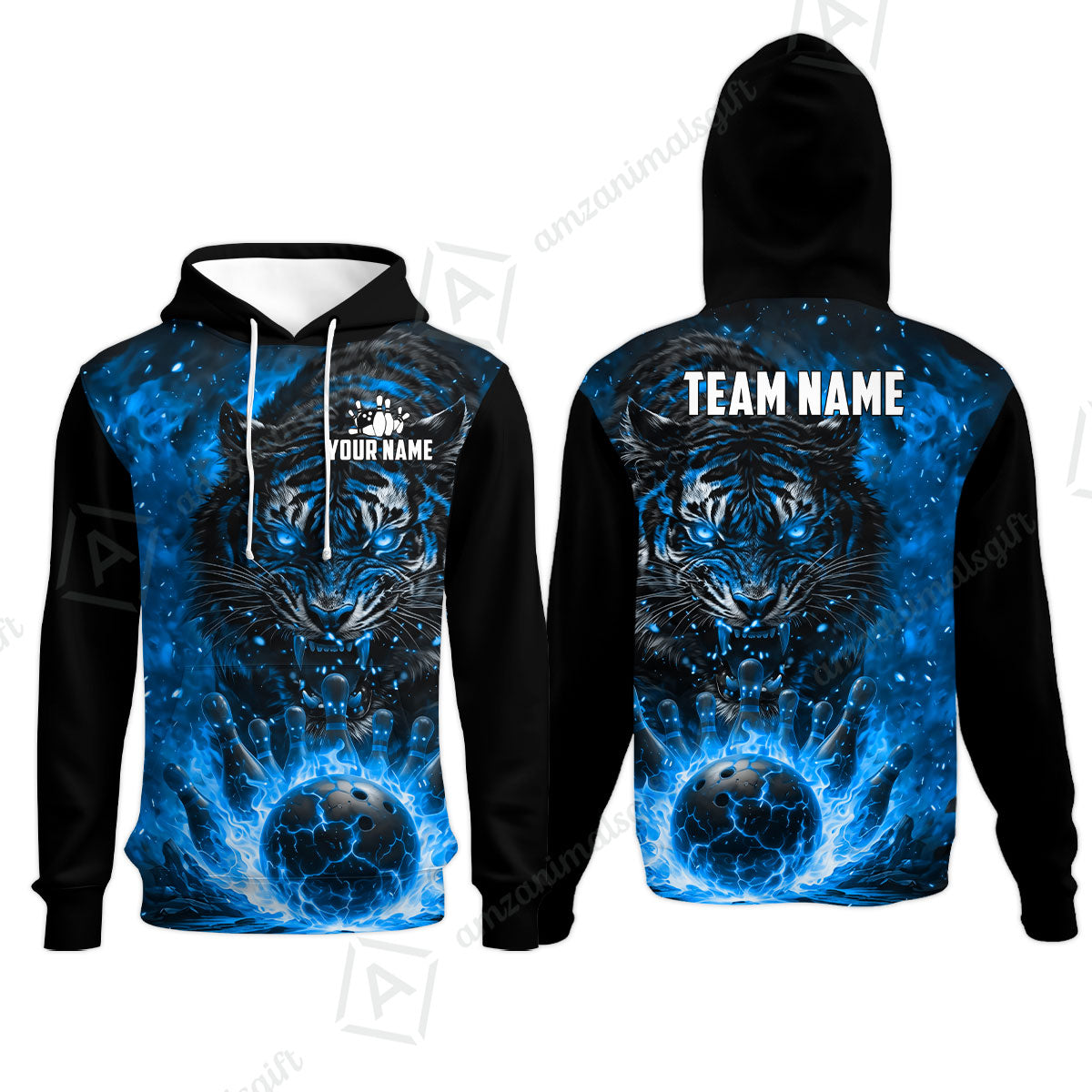Custom Bowling Jersey Polo Shirt, Cursed Phantom Tiger, Custom Bowling Jersey Team Shirt For Players With Name & Team Name