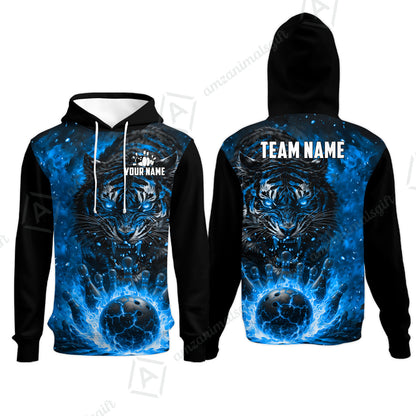 Custom Bowling Jersey Polo Shirt, Cursed Phantom Tiger, Custom Bowling Jersey Team Shirt For Players With Name & Team Name