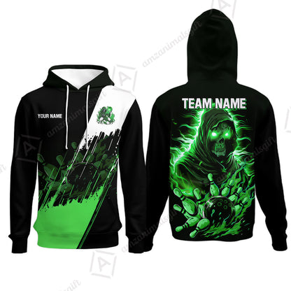 Custom Bowling Jersey Polo Shirt, Glow Reaper Bowling Custom Bowling Jersey Team Shirt For Players With Name & Team Name