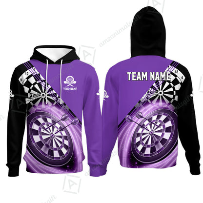 Custom Tailored Darts Team Jersey Polo Quarter-Zip Shirts, Customized Name Team Name Darts Team Jerseys Uniform