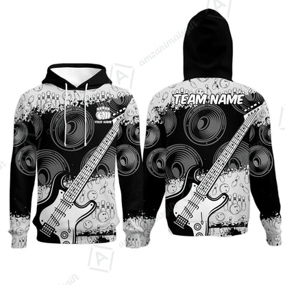 Customized Bowling Unisex Polo Shirt, Guitar Speaker Bowling, Bowling Uniform - Personalized Name Team Name For Bowlers