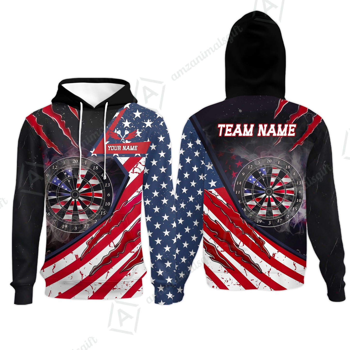 Custom Patriotic Americana Claw Rip Darts Jersey Polo Shirt, Custom Patriotic Americana Claw Rip Dart Jersey Team Shirt For Players With Name and Team Name