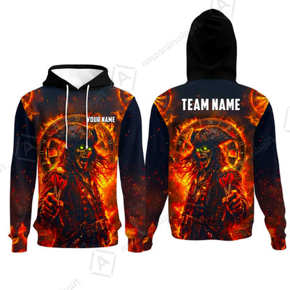 Custom Darts Jersey Polo Shirt, Ghost Pirate, Custom Dart Jersey Team Shirt For Players With Name & Team Name