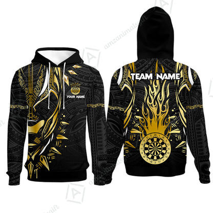Custom Darts Team Jersey, Black Panther Forever Darts Jersey Polo Quarter-Zip Shirts, Custom Darts Uniforms Jerseys