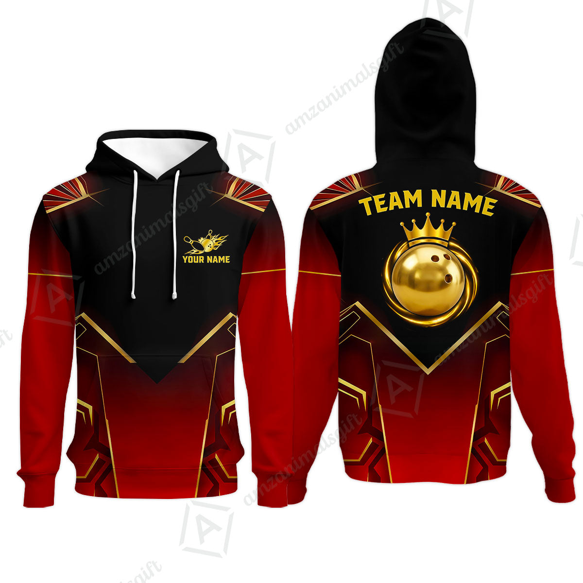 Custom Bowling Jersey Polo Shirt, Luxury Regal Golden Crown, Custom Bowling Jersey Team Shirt For Players With Name and Team Name