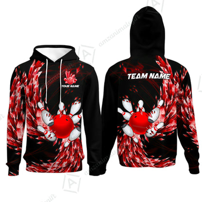 Custom Bowling Jersey Polo Shirt, Crystal Explosion Bowling Custom Bowling Jersey Team Shirt For Players With Name & Team Name