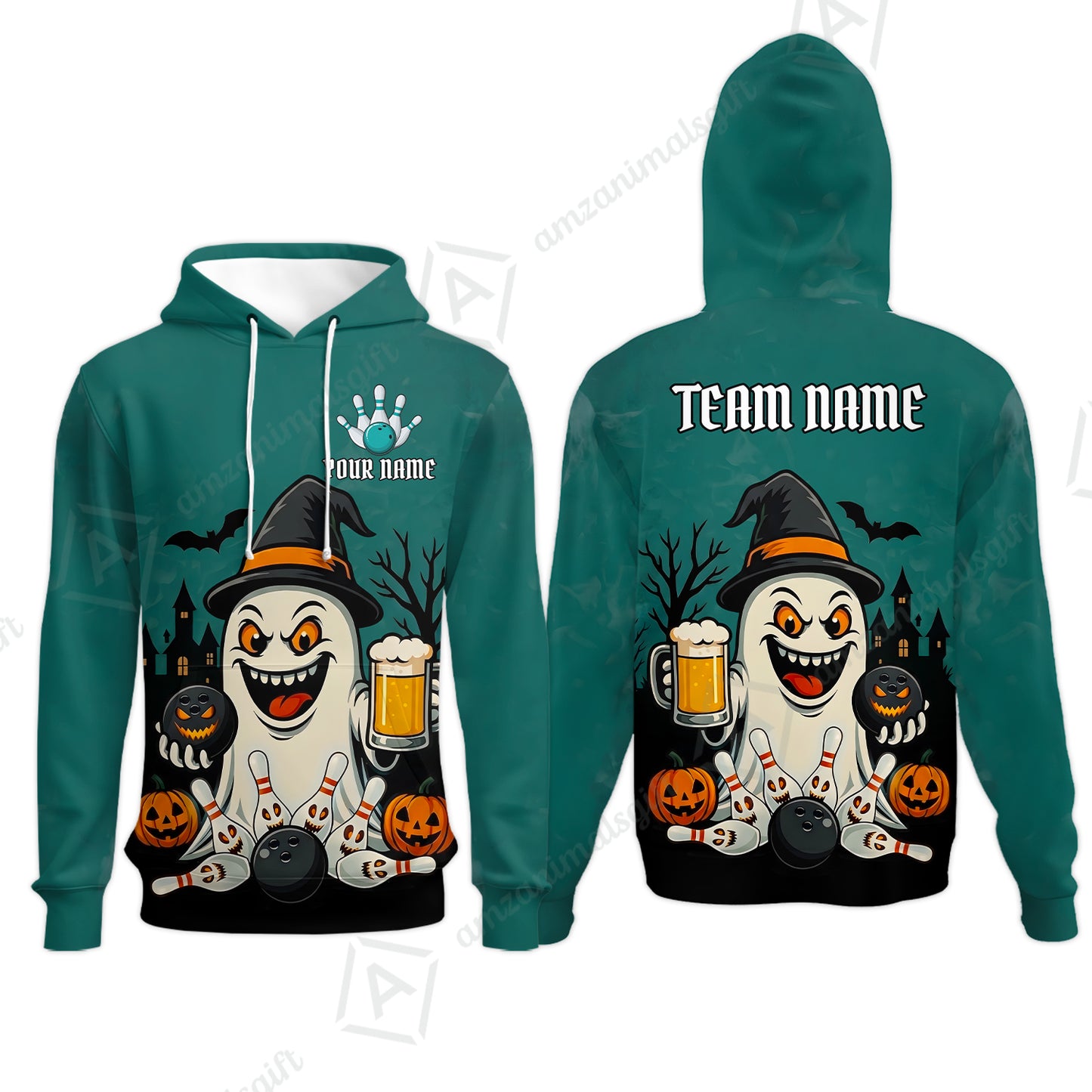 Custom Bowling Jersey Polo Shirt, Bowling Halloween Witch, Custom Bowling Jersey Team Shirt For Players With Name & Team Name