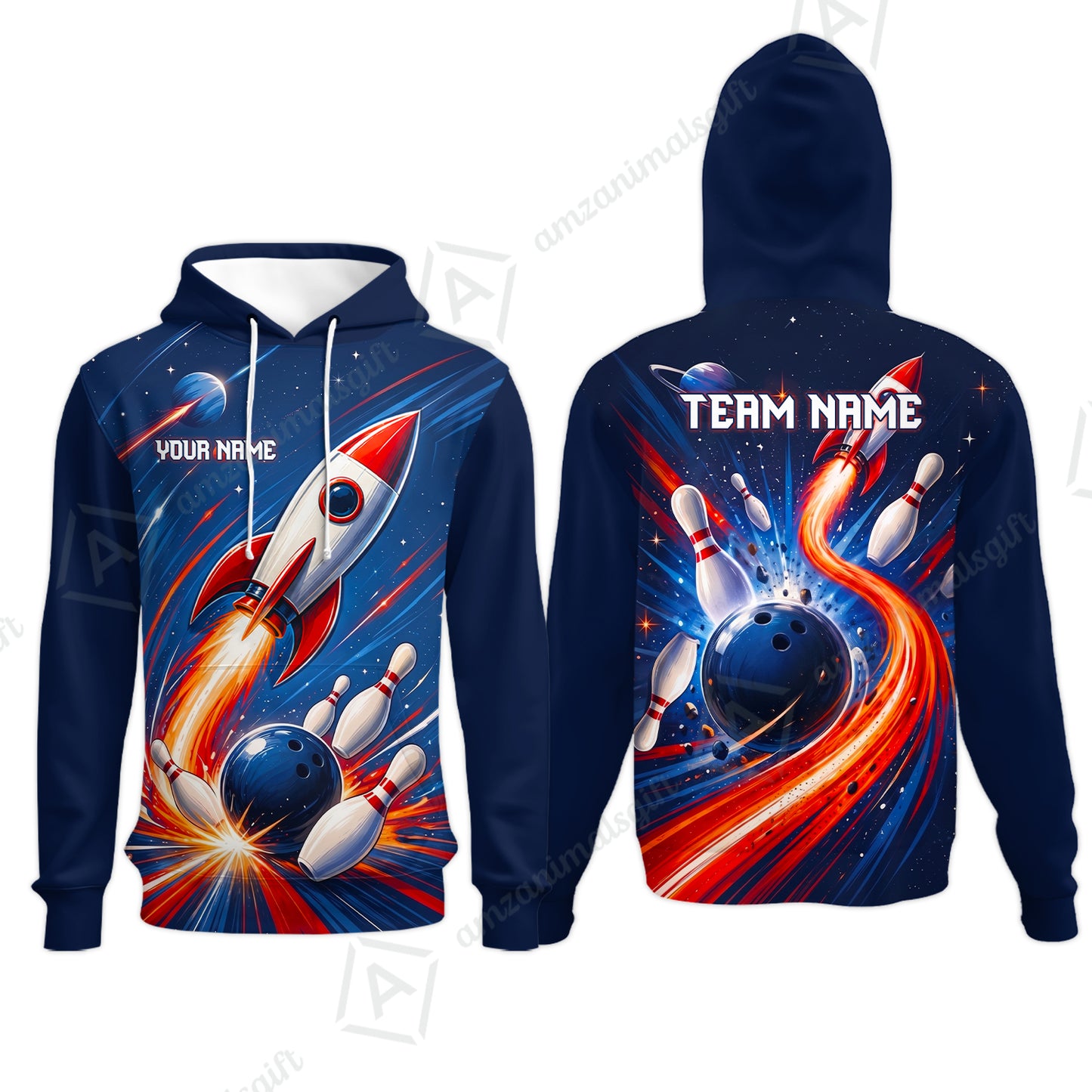 Custom Bowling Jersey Polo Shirt, Bowling Strike Rocket, Custom Bowling Jersey Team Shirt For Players With Name and Team Name