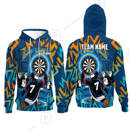 Custom Darts Team Jersey, Personalized Penguins Strike Dart Polo Shirt For Players With Name & Team Name