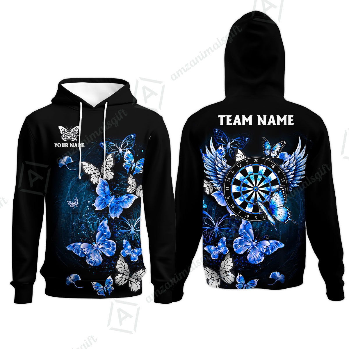 Custom Dart Jersey Team Shirt For Players, Dreamy Nebula & Angelic Butterflies, Personalize Name and Team Name