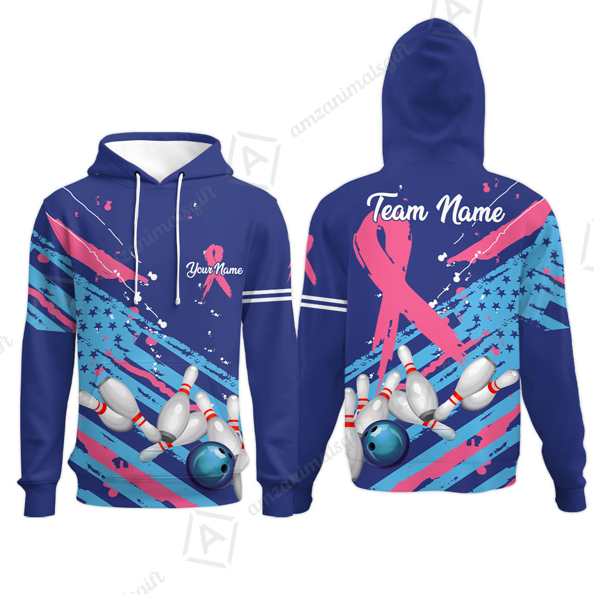 Custom Breast cancer awareness Bowling Team Jerseys Polo Shirts, Bowling uniforms, Breast cancer Bowling Personalized Name And Team Name