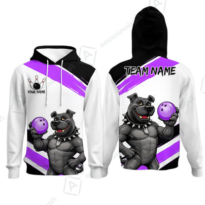 Custom Bowling Jersey Polo Shirt, Badass Dog Bowling Custom Bowling Jersey Team Shirt For Players With Name & Team Name