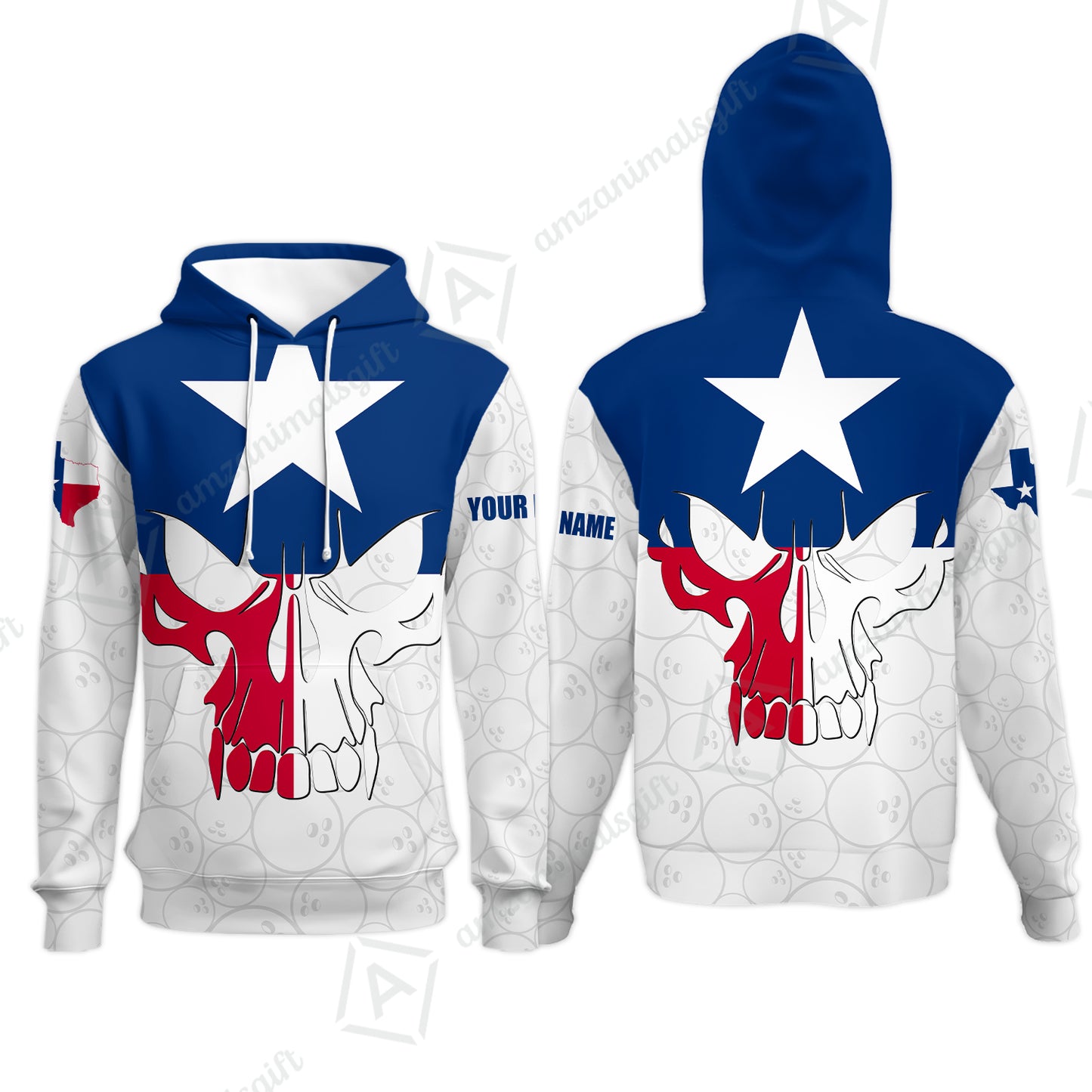 Custom Bowling Jersey Polo Shirt, Bowling Texas Flag Skull, Custom Bowling Jersey Team Shirt For Players With Name and Team Name