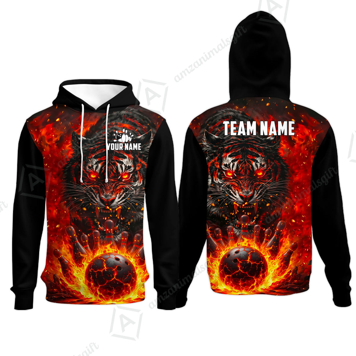 Custom Bowling Jersey Polo Shirt, Cursed Phantom Tiger, Custom Bowling Jersey Team Shirt For Players With Name & Team Name