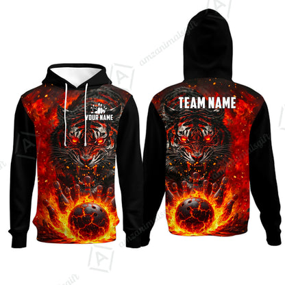Custom Bowling Jersey Polo Shirt, Cursed Phantom Tiger, Custom Bowling Jersey Team Shirt For Players With Name & Team Name