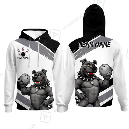 Custom Bowling Jersey Polo Shirt, Badass Dog Bowling Custom Bowling Jersey Team Shirt For Players With Name & Team Name
