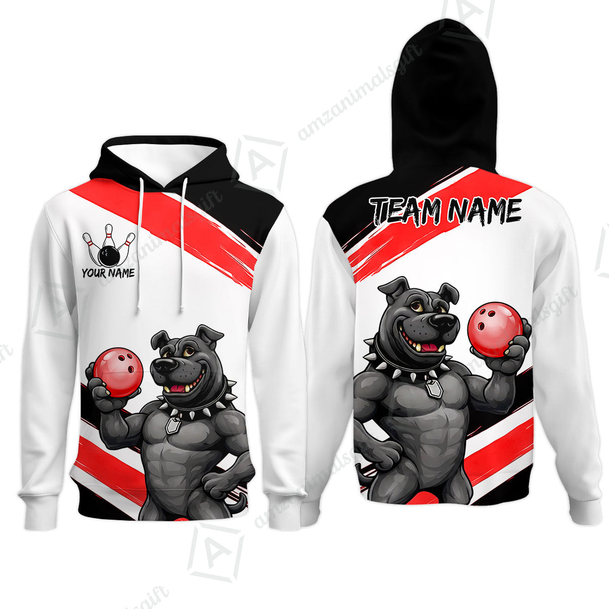 Custom Bowling Jersey Polo Shirt, Badass Dog Bowling Custom Bowling Jersey Team Shirt For Players With Name & Team Name