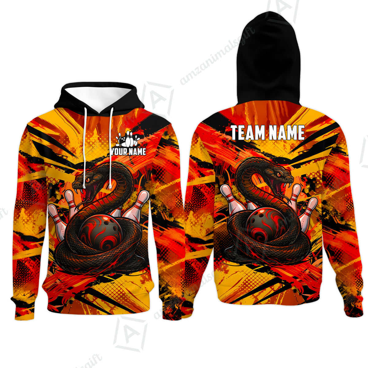 Custom Bowling Jersey Polo Shirt, Viper Venom Strike & Cyberpunk Splash, Custom Bowling Jersey Team Shirt For Players With Name & Team Name