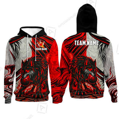 Custom Bowling Jersey Polo Shirt, Lone Wolf Strike & Emerald Frost, Custom Bowling Jersey Team Shirt For Players With Name & Team Name