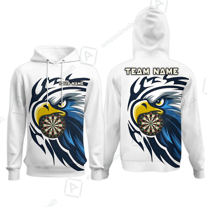 Custom Majestic Eagle Mascot Darts Jersey Polo Shirt, Custom Majestic Eagle Mascot Dart Jersey Team Shirt For Players With Name & Team Name