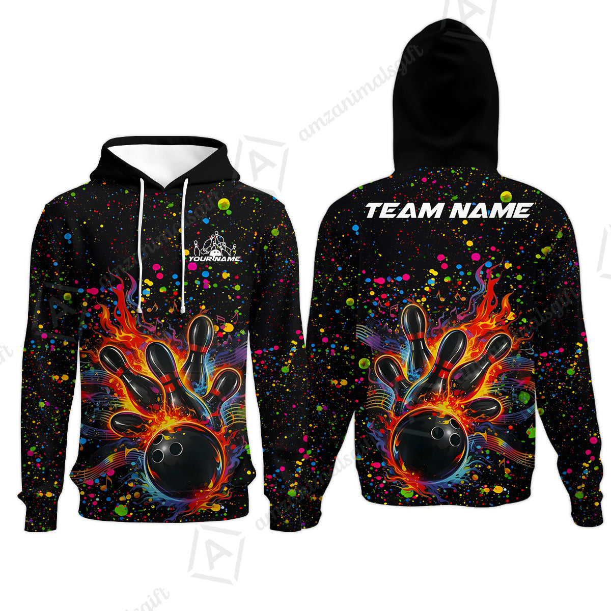 Custom Bowling Jersey Polo Shirt, Bowling Splash Paint Dot, Custom Bowling Jersey Team Shirt For Players With Name & Team Name