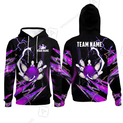 Custom Bowling Jersey Polo Shirt, Electric Strike & Neon Plasma, Custom Bowling Jersey Team Shirt For Players With Name & Team Name