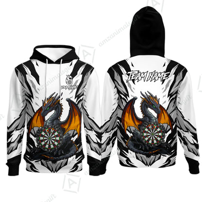 Custom Darts Team Jersey, Personalized Fantasy Dragon Dart Polo Shirt For Players With Name & Team Name